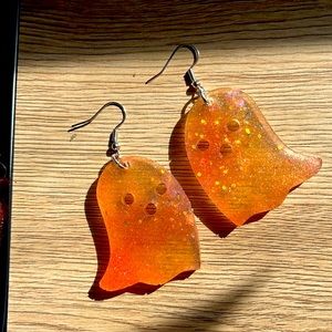Boo! Spooky ghost earrings glittery